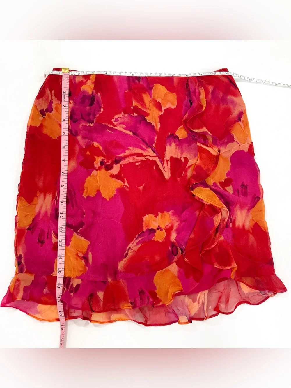 NWT Cache floral multicolored orange, red, fucsia Pink skirt |Size 6